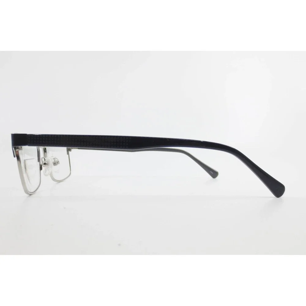 Randy Jackson RM 202128 Navy Silver Rectangular Semi Rimless Eyeglasses